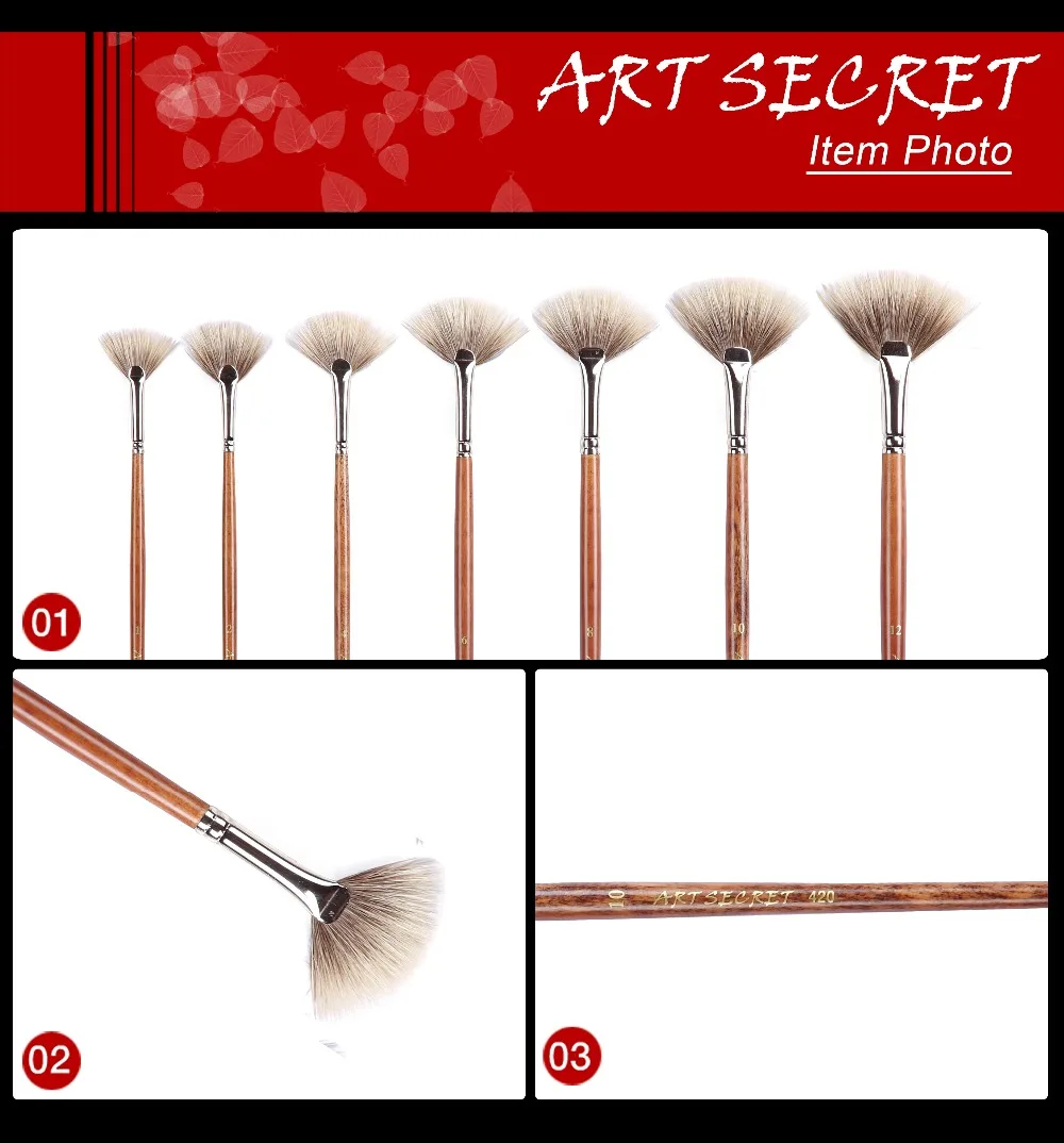 Artsecret 420FAN Acrylic&Oil Brush Synthetic Hair For Painting Mountain Water Professional Tools Art Artist Supplies