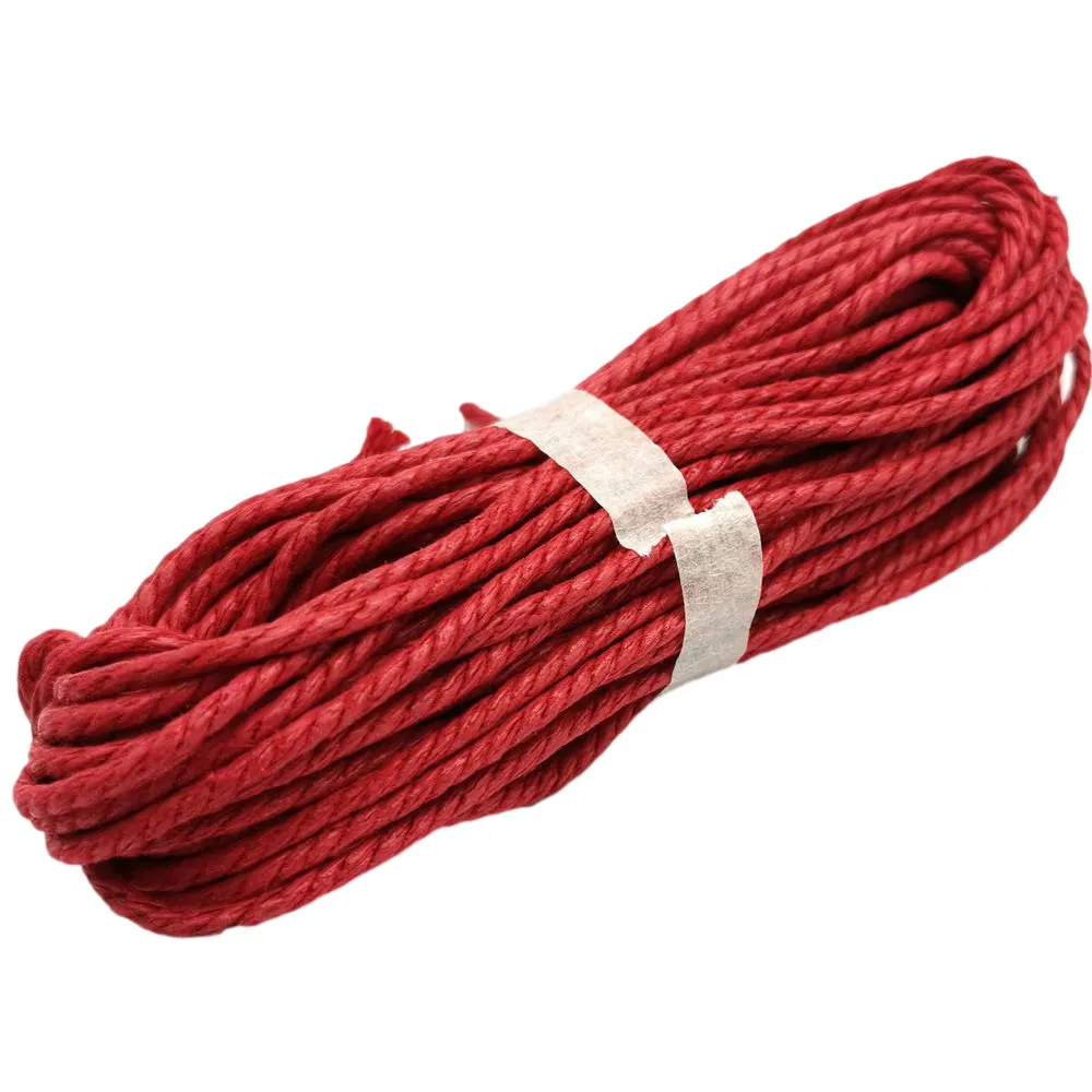 130 Yards/Bundle Red 2.5mm Round Braided Hemp Strap Half Cotton Macrame Cords