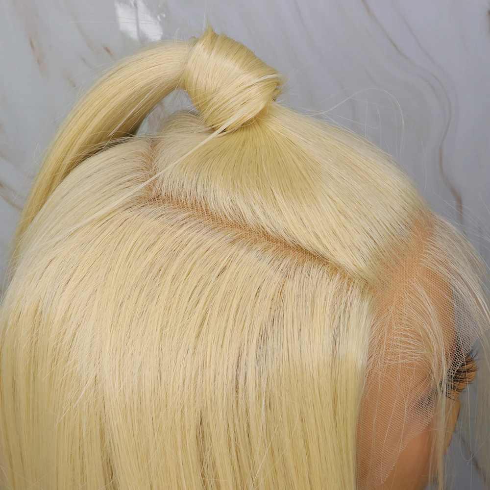 Beautiful Diary Sliky Straight 13x6 Synthetic Wigs Pre Plucked Blonde Wig For Black Women Gluesless Synthetic Lace Front Wigs