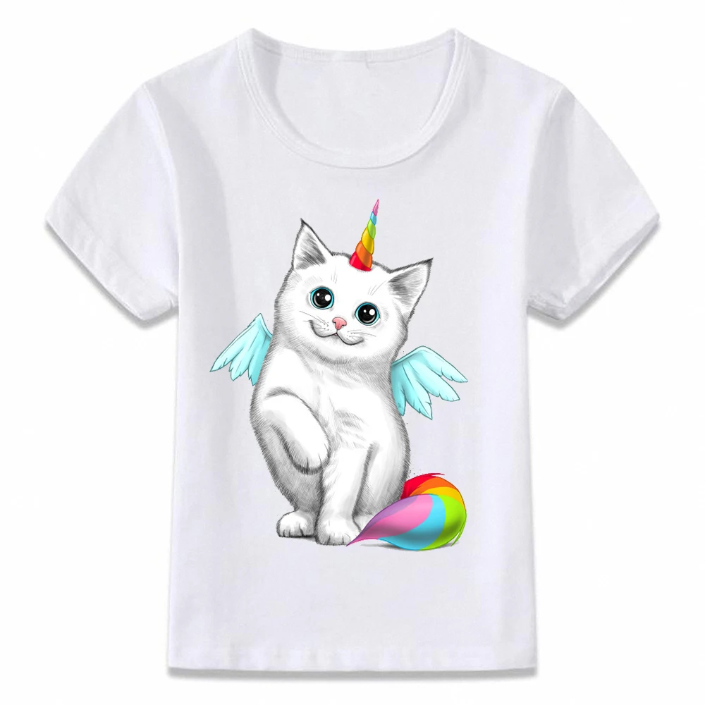 

Children T Shirt Unicorn Cat and Pug T-shirt kids summer clothes Boys and Girls Toddler top Tees olome8271