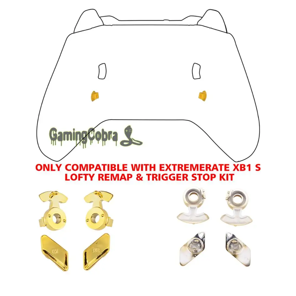 Pulsanti di ricambio lucidi oro cromato estremo K1 K2 pagaie per Controller Xbox One S / X Remap elevato e Kit di arresto grilletto