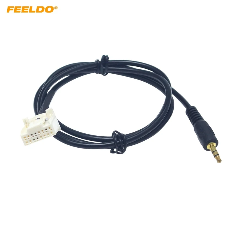 

FEELDO 3.5mm Male Jack AUX-IN Socket Audio Cable for Subaru Forester 2013 Extension Car CD Radio AUX Wire Adapter #HQ6158