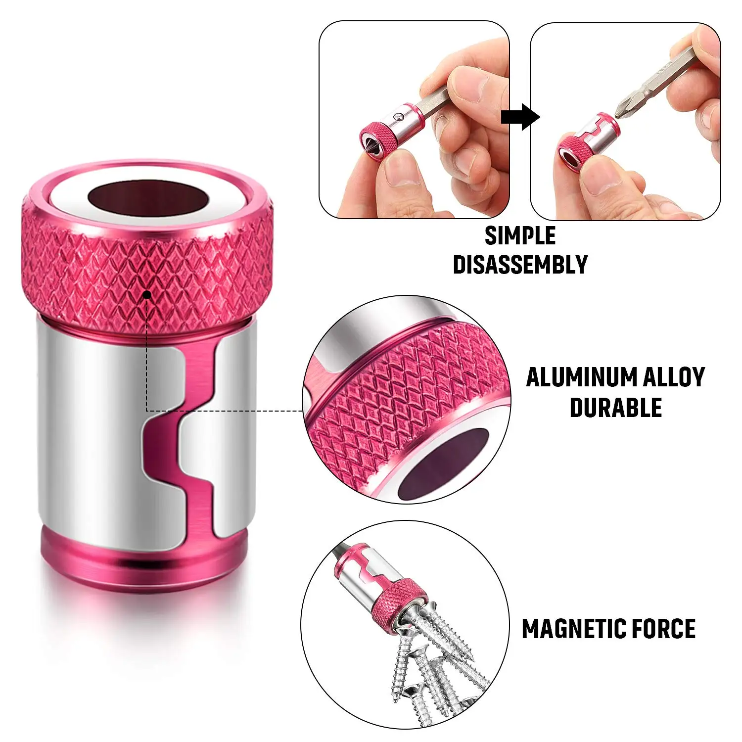 Magnetic Bit Holder Alloy Electric Magnetic Ring Screwdriver Bit Head SGS Non-slip Strong Magnet Ring for Phillip Bit Magnetizer