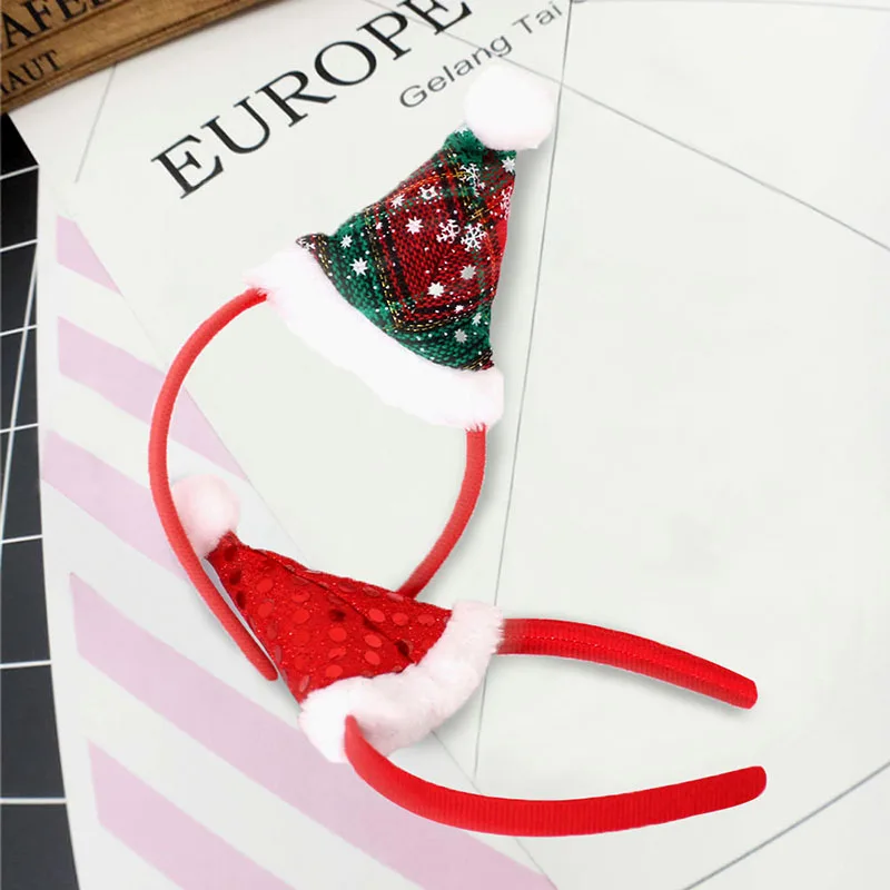 Cute Christmas Headband Headpiece Christmas Accessories Serves Head Santa Headband Children Hairband  Xmas Party Decor Props
