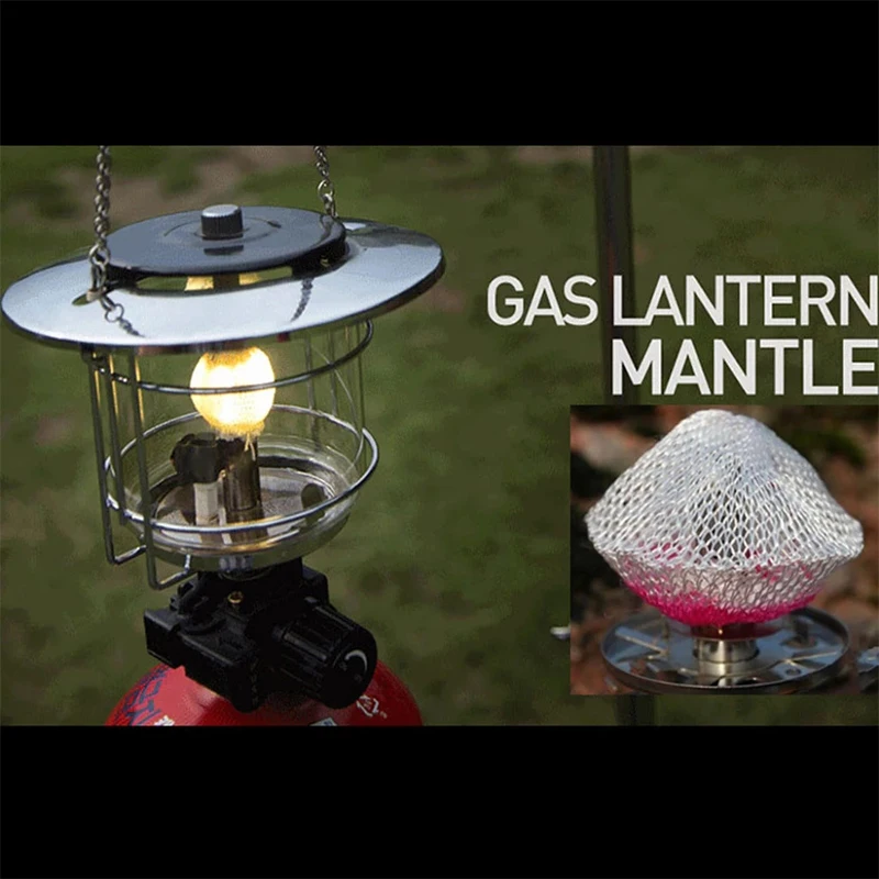 10Pcs Gas Lamp Mantles Outdoor Camping Hanging 10cm Propane Gas Lantern with Gas Lamp Mantles Cover 2023 New