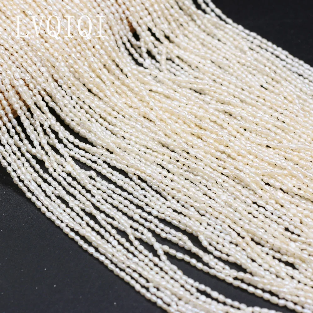 

Natural Freshwater Pearl Beads White Rice Shape Loose Spacer Beads For Jewelry Making DIY Necklace Bracelet Accessories 1.8-2mm