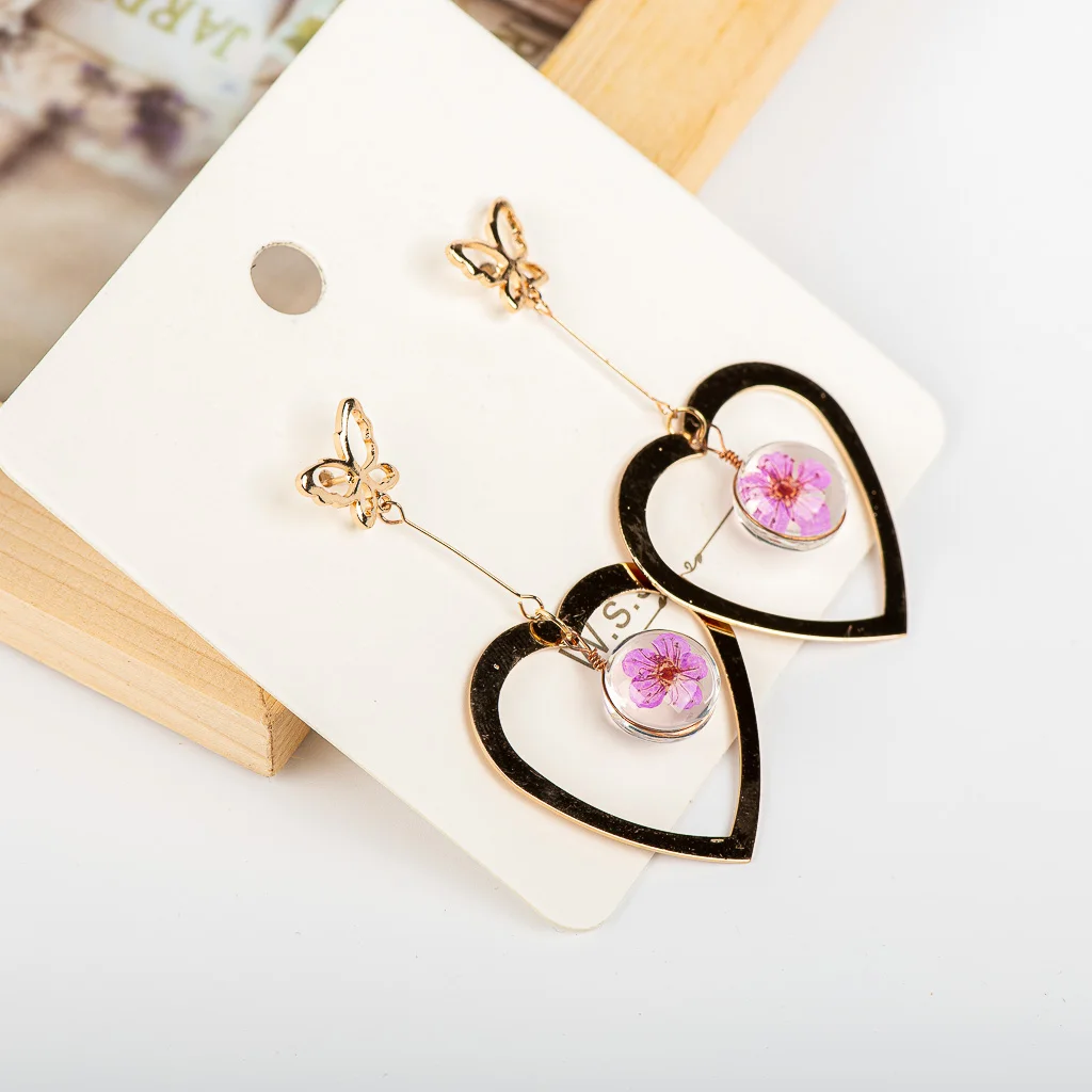 Women's Flower Earrings Set Earrings For Women Fashion Jewelry Geometric Crystal Glass Heart Stud Earrings #KY511