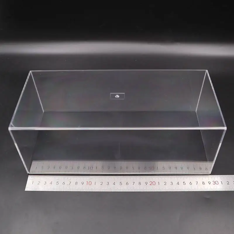 Caja de exhibición para modelo de coche, estuche acrílico transparente a prueba de polvo con Base negra, escala 1/18, 1/24, alta calidad, 29cm