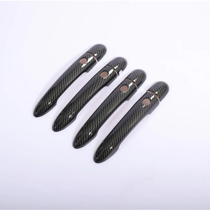 Carbon Fiber Printed Car Door Handle Cover Bowl Sticker Moulding Trim for  Renault Koleos 2009 2010 2011 2012 2013 2014 2015