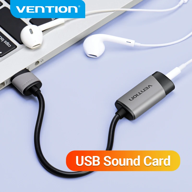 

Vention USB External Sound Card USB to AUX Jack 3.5mm Earphone Adapter Audio Mic Sound Card 7.1 Free Drive for Computer Laptop