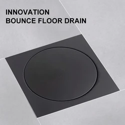 Black Drains Pop Up Foot Floor Drain Bathroom Shower Waste Grates Strainer Toilet Balcony Water Antiodor Bathroom Drains