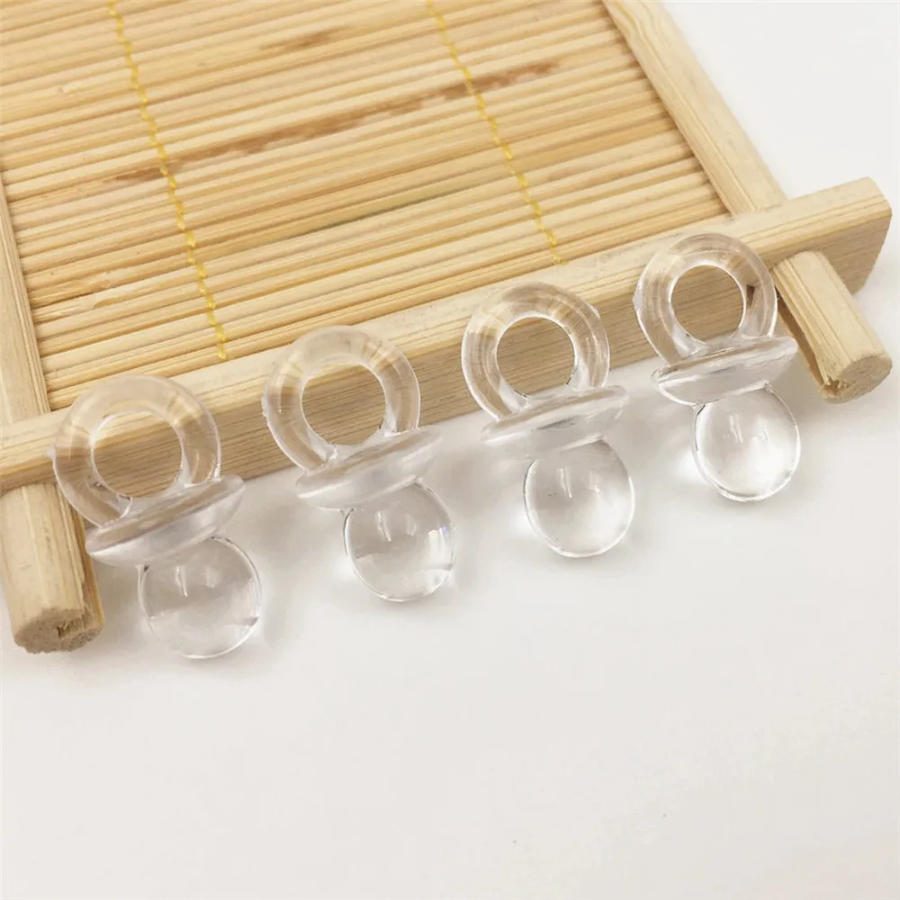 24PCS Mini Pacifiers Acrylic rhinestones baby shower party favors for Boys & Girls birthday Christening party gift beads