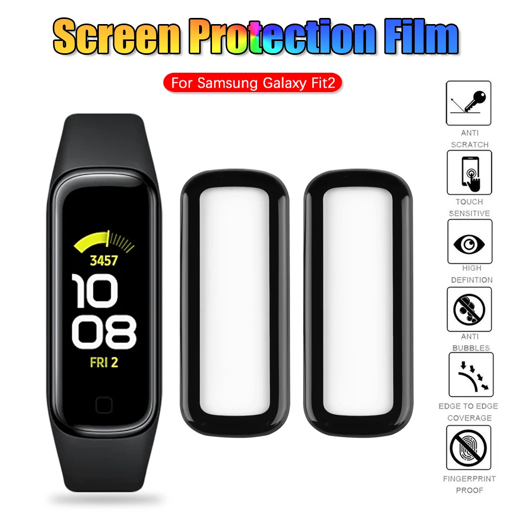 3D Full Coverage Soft Screen Protector For Samsung Galaxy Fit2 Watch Film Protective Guard Cover Smart Watch Accessories