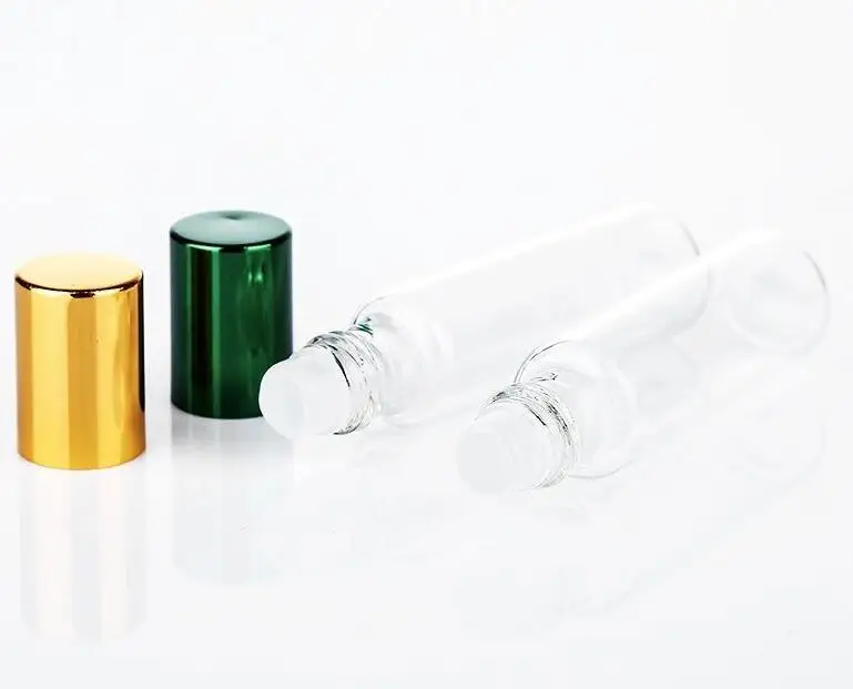 10ml Clear Glass Essential Oil Roller Bottles with Glass Roller Balls Aromatherapy Perfumes Lip Balms Roll On Bottles