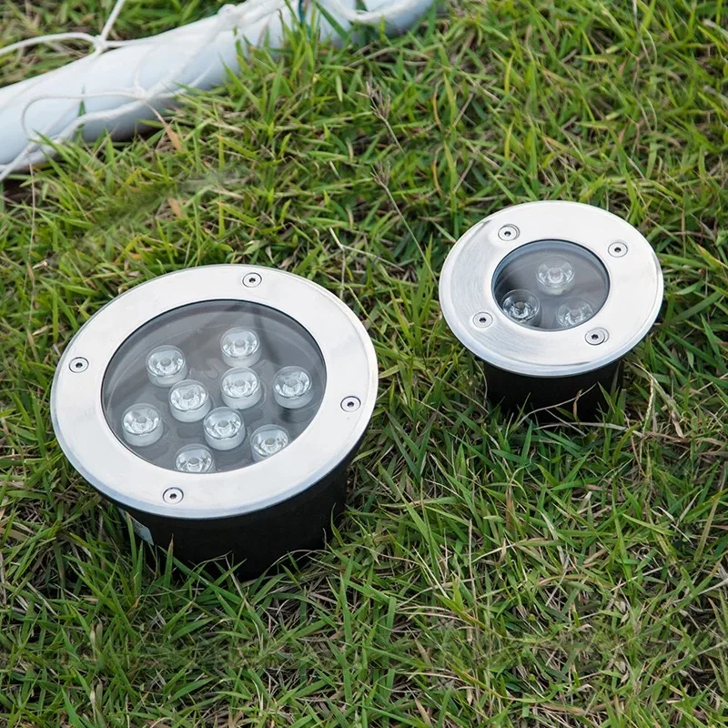 Nuevo 1w / 3w / 5w / 6w / 7w / 9w / 12w / 15w / 18w LED suelo de jardín al aire libre lámpara enterrada subterránea Spot