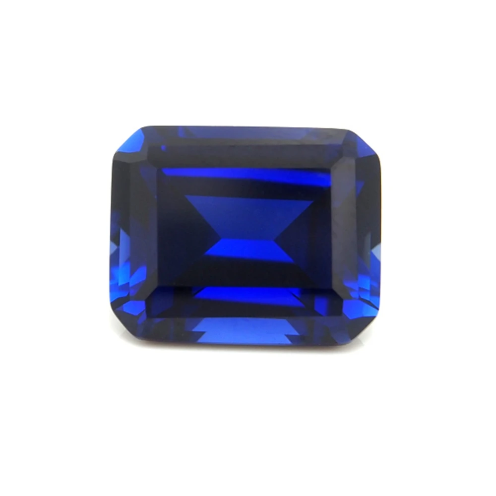 

10*14mm 2 Piece /alot Top Quality Blue Sapphire emerald cut Loose Gemstone for BIY jewelry making