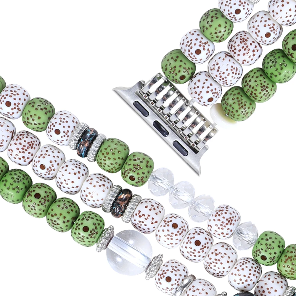 Pulsera para Apple Watch, banda elástica de 45mm, 41mm, 44mm, 40mm, 42mm y 38mm, joyería para mujer, 2022 con cuentas