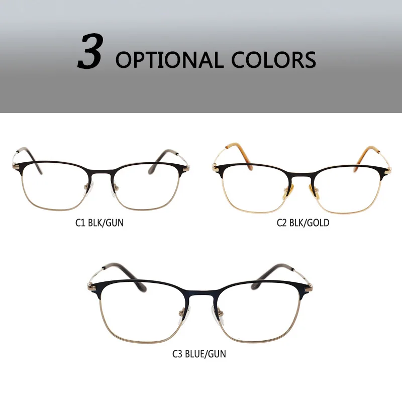 High Quality Metal Optical Glasses Frame Rectangle Frame Myopia Men Eyewear