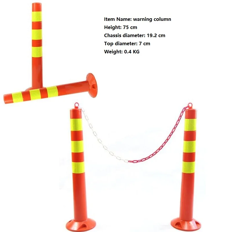 70cm Plastic Road Facilities Crossing Signs  Warning Pile Elastic Safety Cone