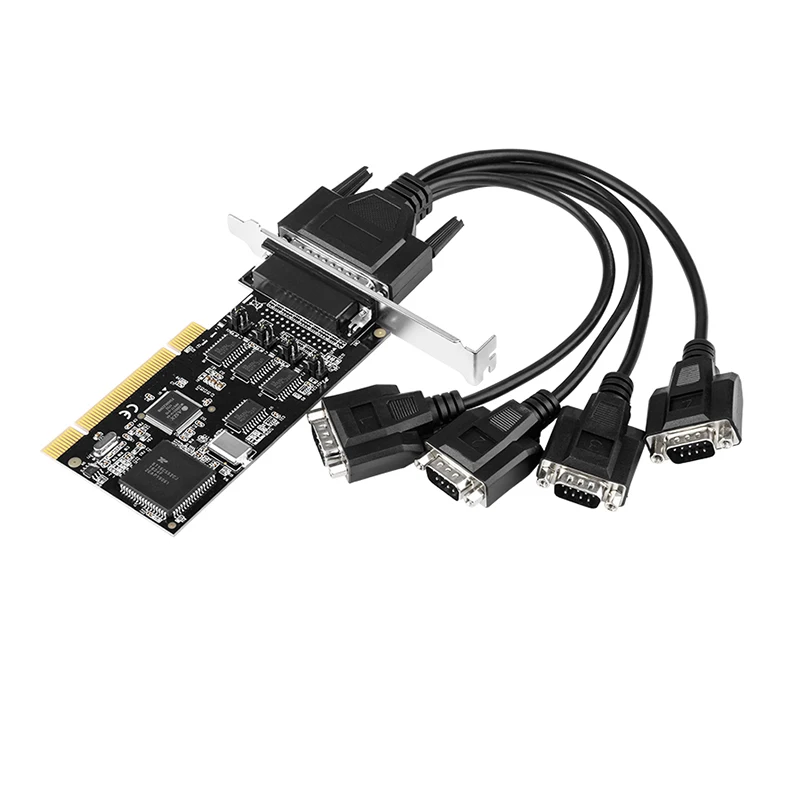 

HAGOOGI MCS9865 Chipset PCI to RS232 Serial Riser Card PCI to 4-Port DP9 Computer Components Serial Expansion card