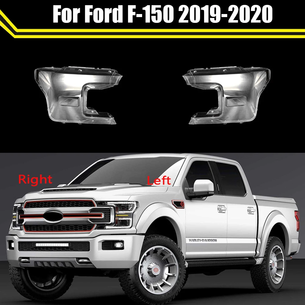 Front Headlamps Glass Cover Transparent Lampshades Shell Masks Headlight Cover Lens Caps Clear Case For Ford F-150 2019 2020