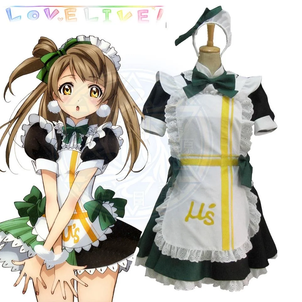 

Anime Cos LoveLive! Kotori Minami Cosplay Costumes apron dress Maid Suit Sets