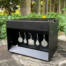 Juego de 5 objetivos de Metal de Reajuste automático, caja de Metal BB, recuperación de balas BB para pistola de aire, Rifle, entrenamiento, caja de objetivo de tiro de precisión