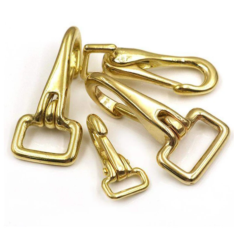 Solid Brass D Ring Lobster Claw Clasps Buckle Halter Snap Hook Webbing Strapping Pet Collar Belt Learther Craft Accessories