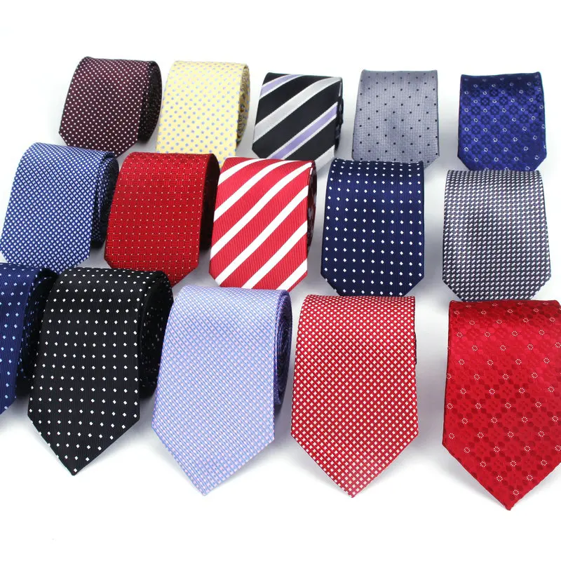 

Men Ties 7cm Stripe Jacquard Narrow Dot Necktie Accessories Daily Wear Cravat Wedding Formal Business Party Skinny Neck Tie