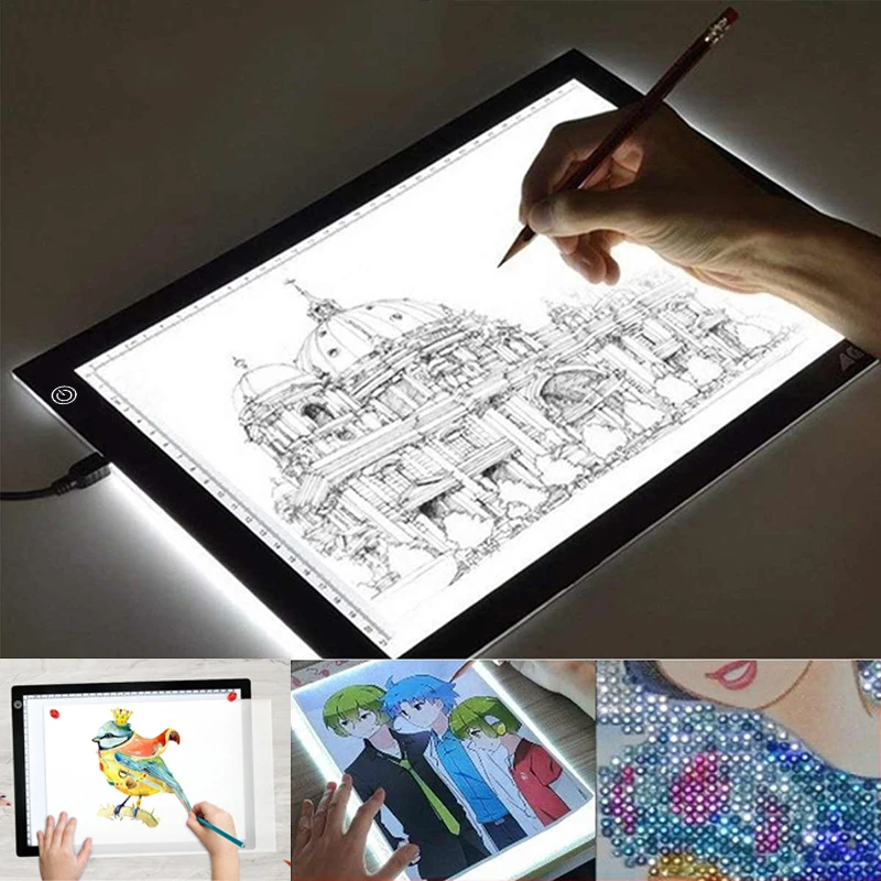 Imagem -03 - Digital Gráfico Desenho Tablet Led Pintura Diamante Luz Pad Board Placa Portátil para X-ray Film Viewer Wacom a4 a3 a2