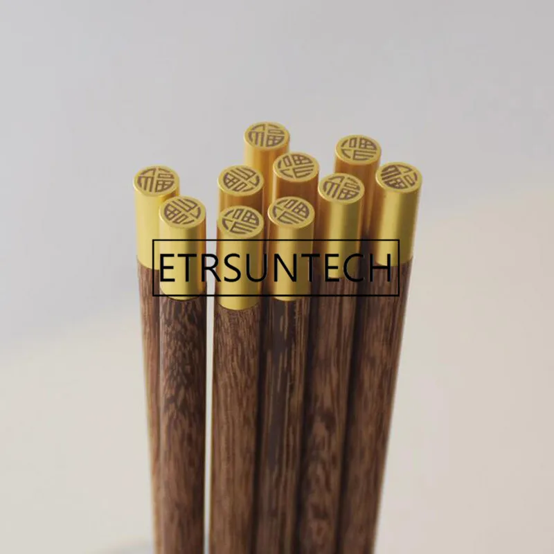 100pairs Natural Wenge Wood Chopsticks Set Reusable Sushi Food Sticks Chinese Blessing Wooden Chopsticks Gift