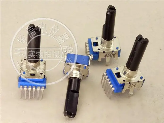 1pcs 142 type vertical double potentiometer 50K 100K 200K 20K handle 23MMF 6 feet