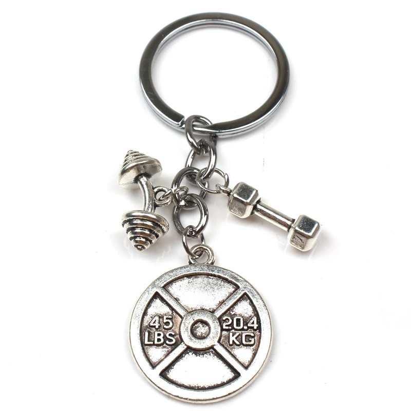 Popular Fashion Accessories Keychain Designer Gift coach Souvenir Mini Dumbbell Discus Barbell Key Ring Fitness Charm Keychain