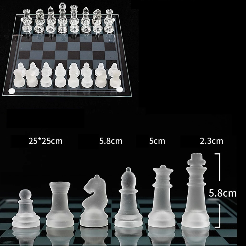 Chessman الشطرنج لعبة الدولية الشطرنج الزجاج الشفاف قطع الشطرنج الشطرنج زخرفة 20x2 0/25x25 تتكشف الشطرنج