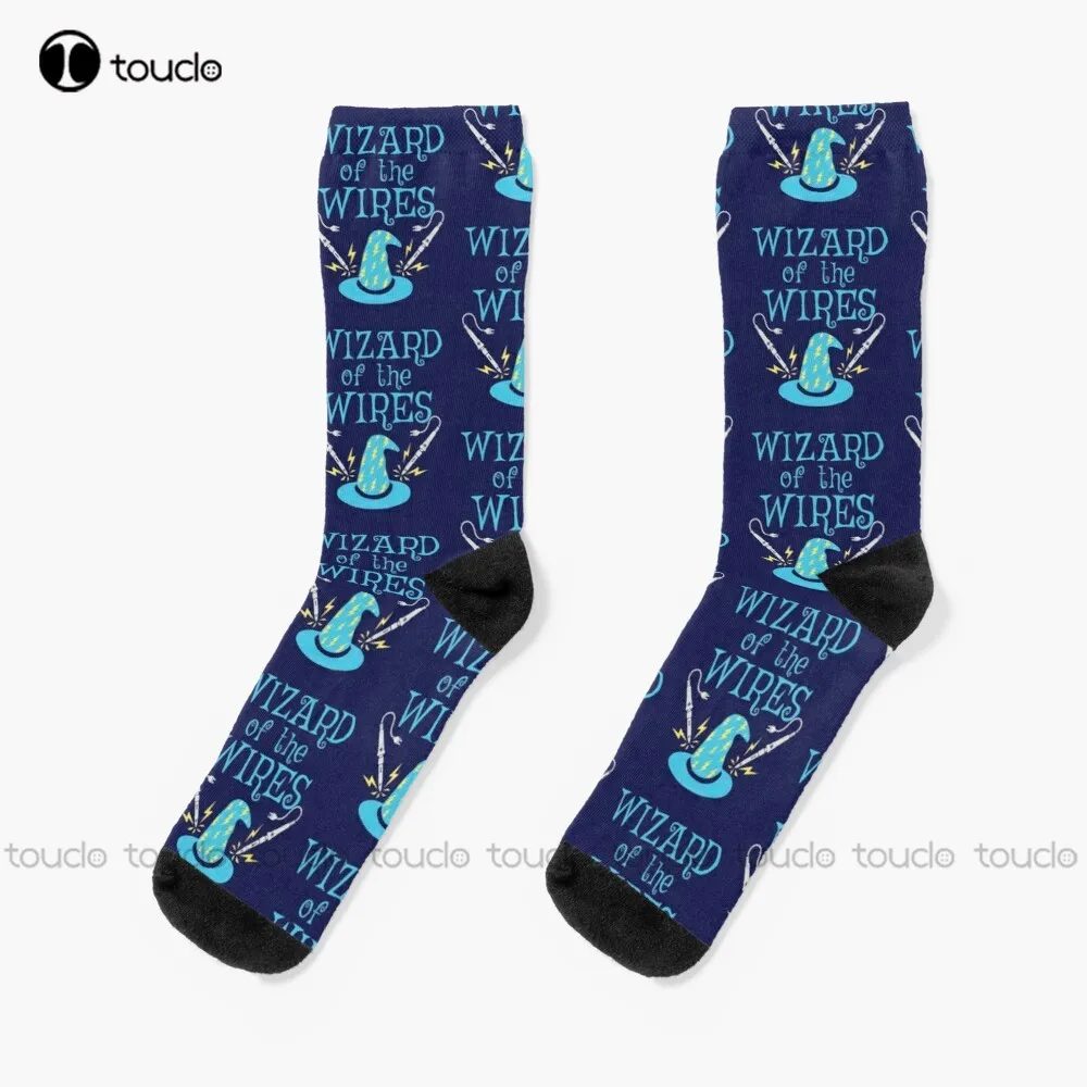 Electrician Wizard Of The Wires Socks Mens Novelty Socks Unisex Adult Teen Youth Socks Personalized Custom 360° Digital Print