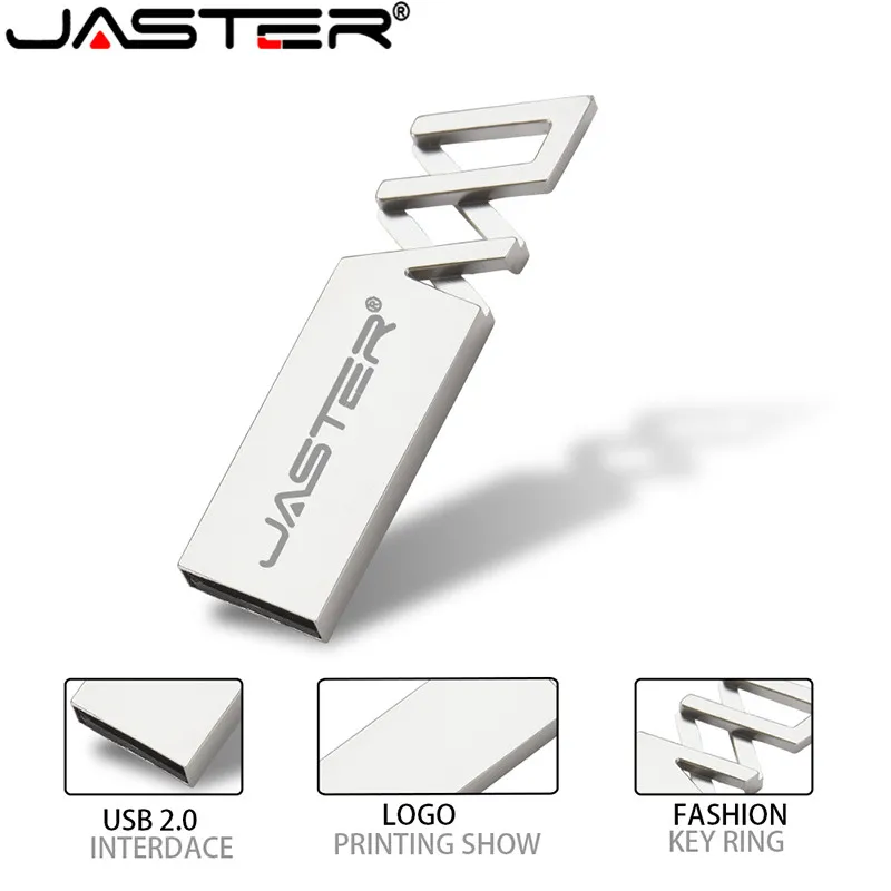 

USB-накопитель JASTER, металлический, серебристый, 4/8/16/32/64 ГБ