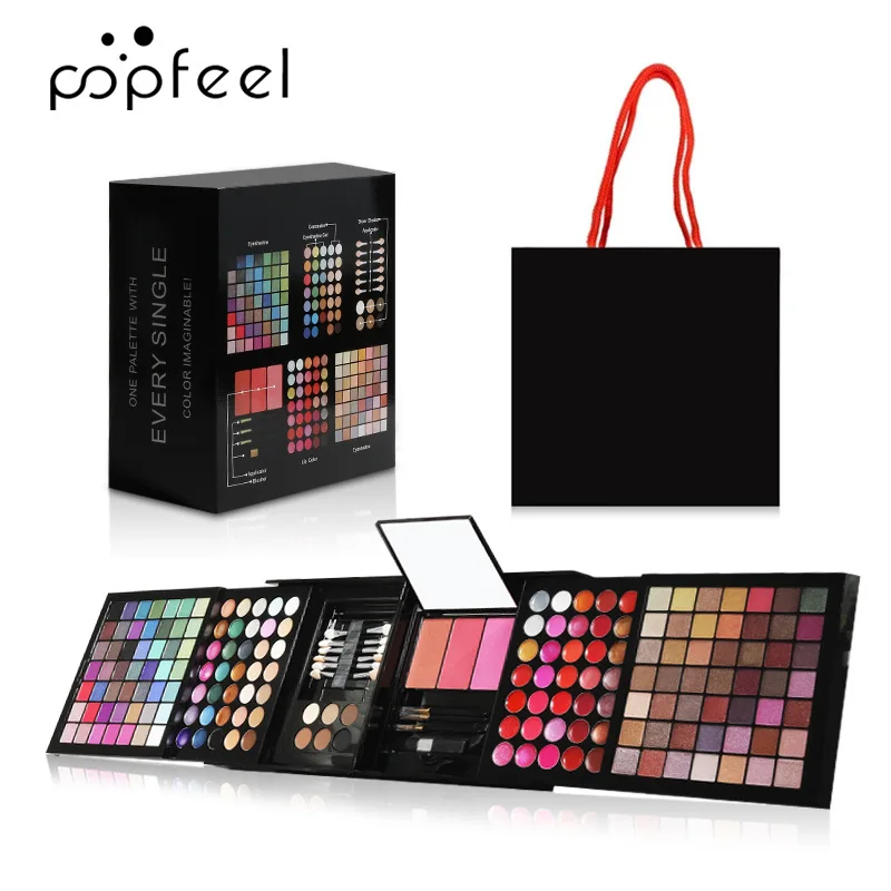 

POPFEEL 177 Color Professional Eye Shadow Combination Colorful Makeup Palette Eye Glitter Tray Lip Gloss Makeup Set Cosmetic