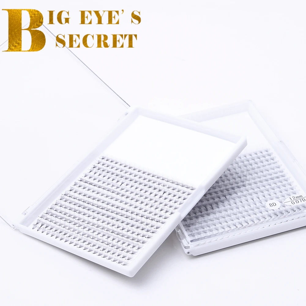 

Big Eye's Secret 0.05mm 240Fans Sharp 8D10D12D Pointy Base Short Stem Lashes Pre Made Russian Volume Fan Eyelash Extension