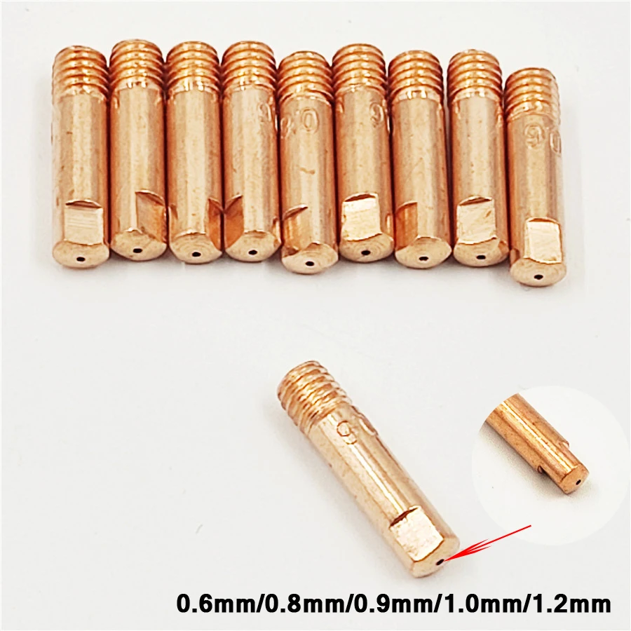 MB-15AK Argon arco soldagem tocha bocal, ponta de contato para 15AK MIG MAG, 0.6mm, 0.8mm, 0.9mm, 1.0mm, 1.2mm, 13pcs