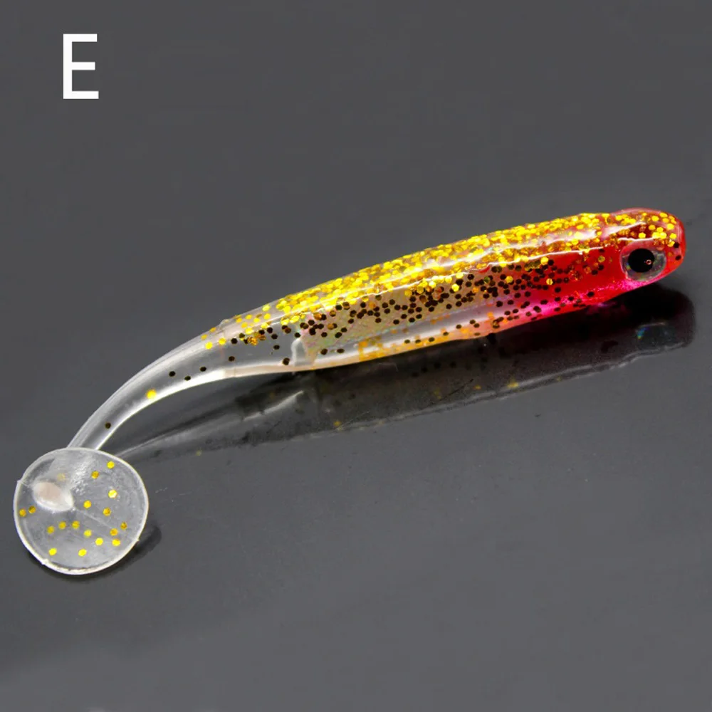 5pcs/lot rainbow fish T tail fishing soft bait 9cm5g/7cm2g Artificial 3D eyes Silica gel Sequin Swing Fishing Spinner Bait