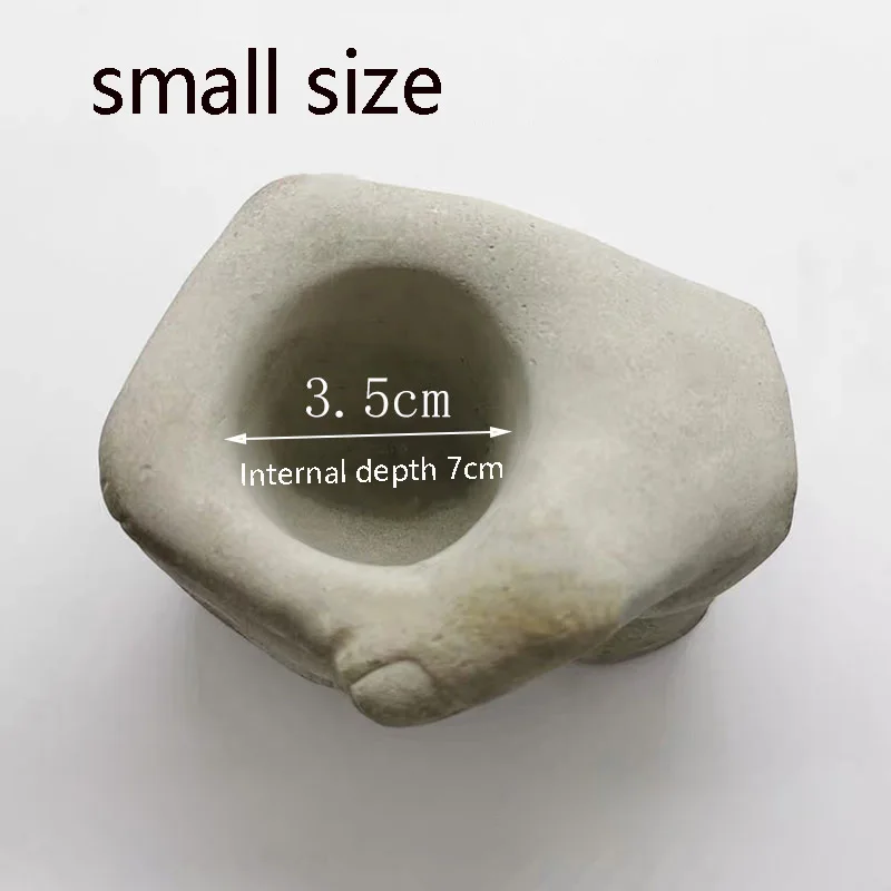 Concrete Flower Pot Mould Fist Cement Planter Pot Mold  Palm Shape Concrete Candle Vessel  Silicone Mould