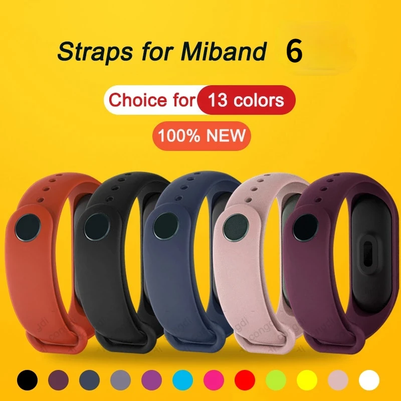 Strap for Xiaomi Mi Band 6 Replacement Bracelet for Xiaomi Band 6 Silicone for Miband 6 Wristband Color TPU Waterproof Watchband