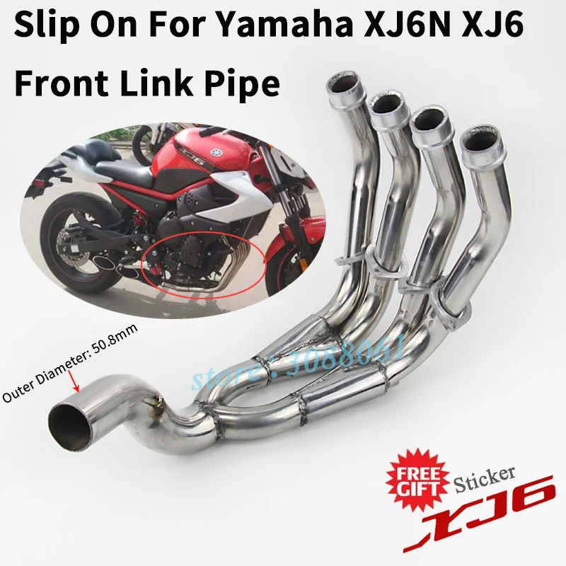 Full System Motorcycle Exhaust For Yamaha XJ6 XJ6N Modified Slip On Motorbike Front Link Pipe Without 51mm Muffler delete sensor