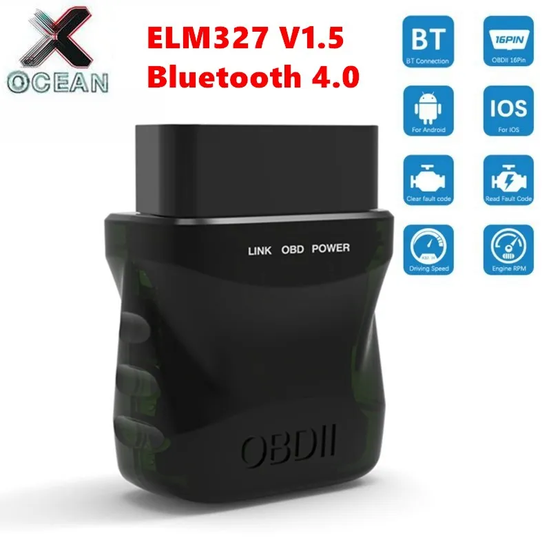 

NEW V015-1 Elm327 OBD2 Scanner V1.5 Bluetooth 4.0 with ST chip for Android/IOS/Windows Auto Diagnostic Tool Elm 327 V015 BT 4.0