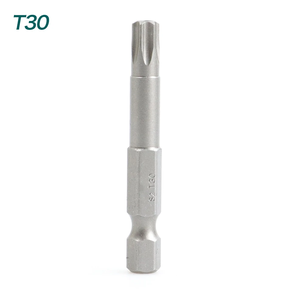 1 stücke S2 legierung stahl 50mm lange torx-schraubendreher bit 1/4 "hexagon griff T6 T7 T8 T9 T10 t15 T20 T25 T30 T40 T45 schraubendreher bit