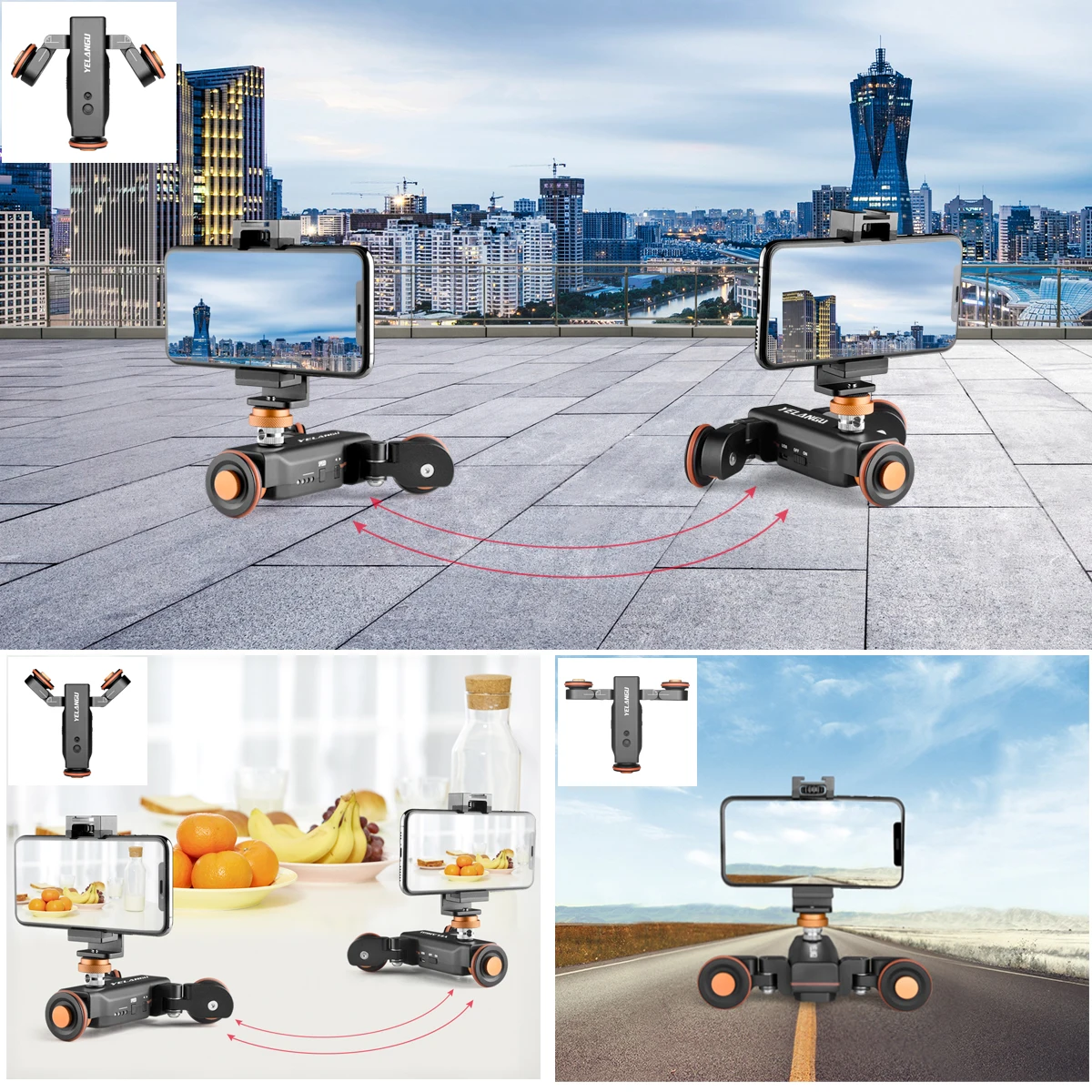 YELANGU Camera Video Autodolly L4X Electric Motor Track Slider for Canon Nikon Sony DSLR iphone12 13 Xiaomi