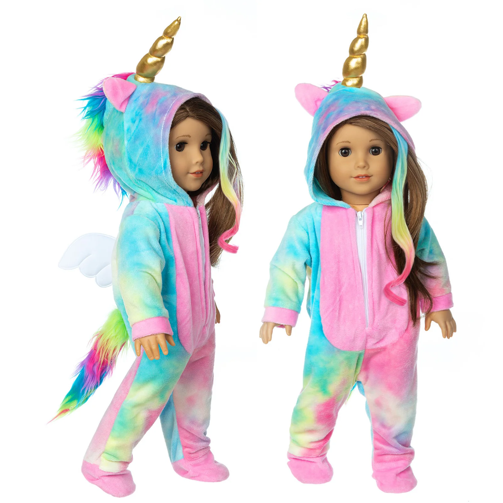 Colorful Pony Wings Clothes Suit Meired Clothes fits for American girl 18