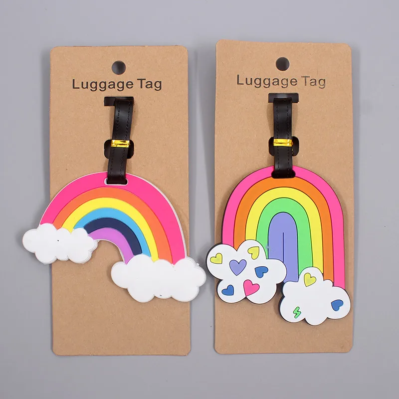 Travel Accessories Beautiful Rainbow Luggage Tag Silica Gel Suitcase ID Addres Holder Baggage Boarding Tag Portable Label