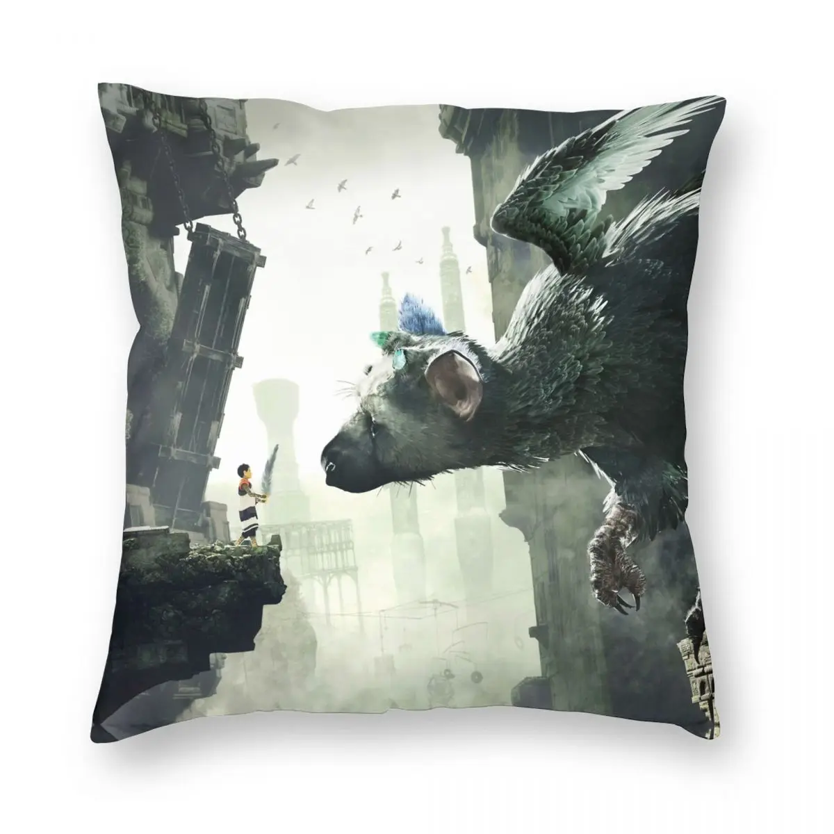 The Last Guardian V.2 Square Pillowcase Polyester Linen Velvet Pattern Zip Decorative Home Cushion Cover Wholesale 18