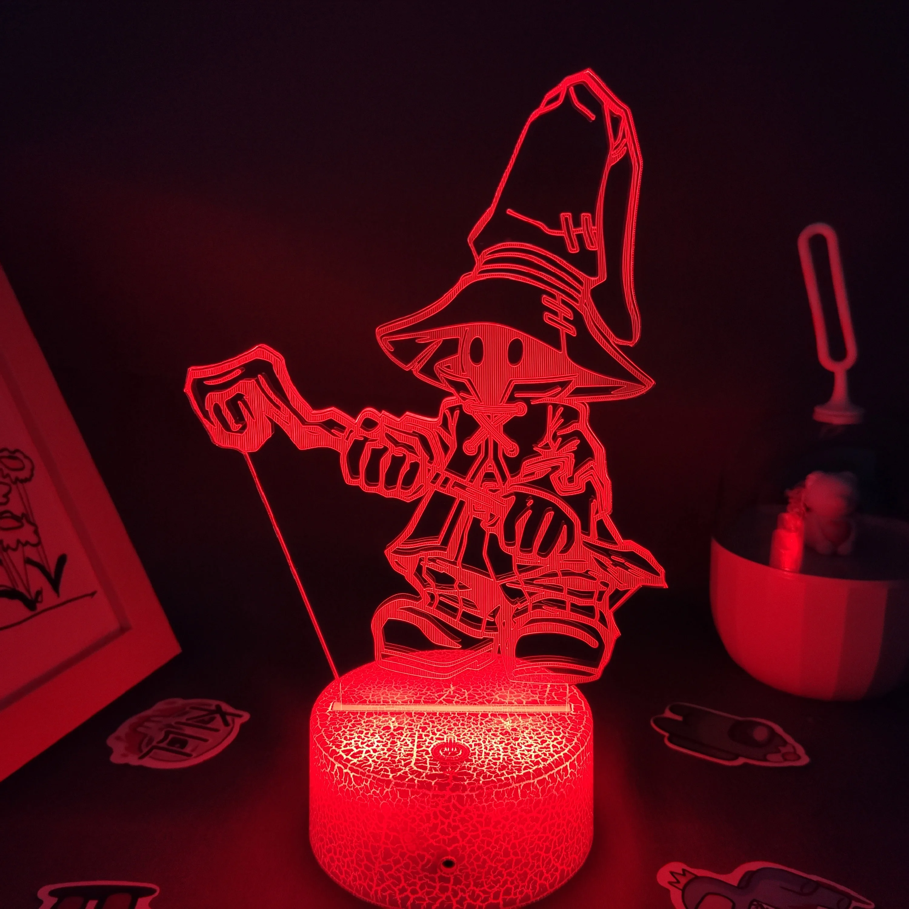 Final Fantasy Game Figure Vivi Ornitier Lava Lamp 3D Led RGB Battery Changing Night Lights Gaming Room Table Colorful Decoration